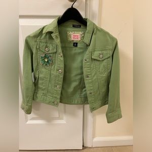 Gap kids lime green Jean jacket size S (5-6)